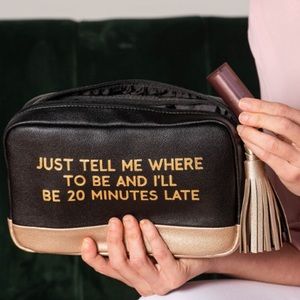 Tate + Zoey 20 Minutes Late Cosmetic Bag, New